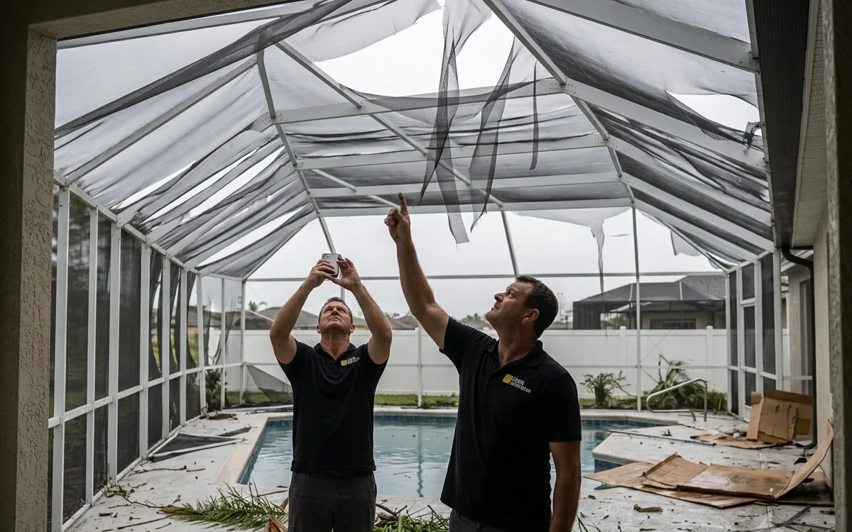Storm Damage Screen Repair in Tampa, Florida